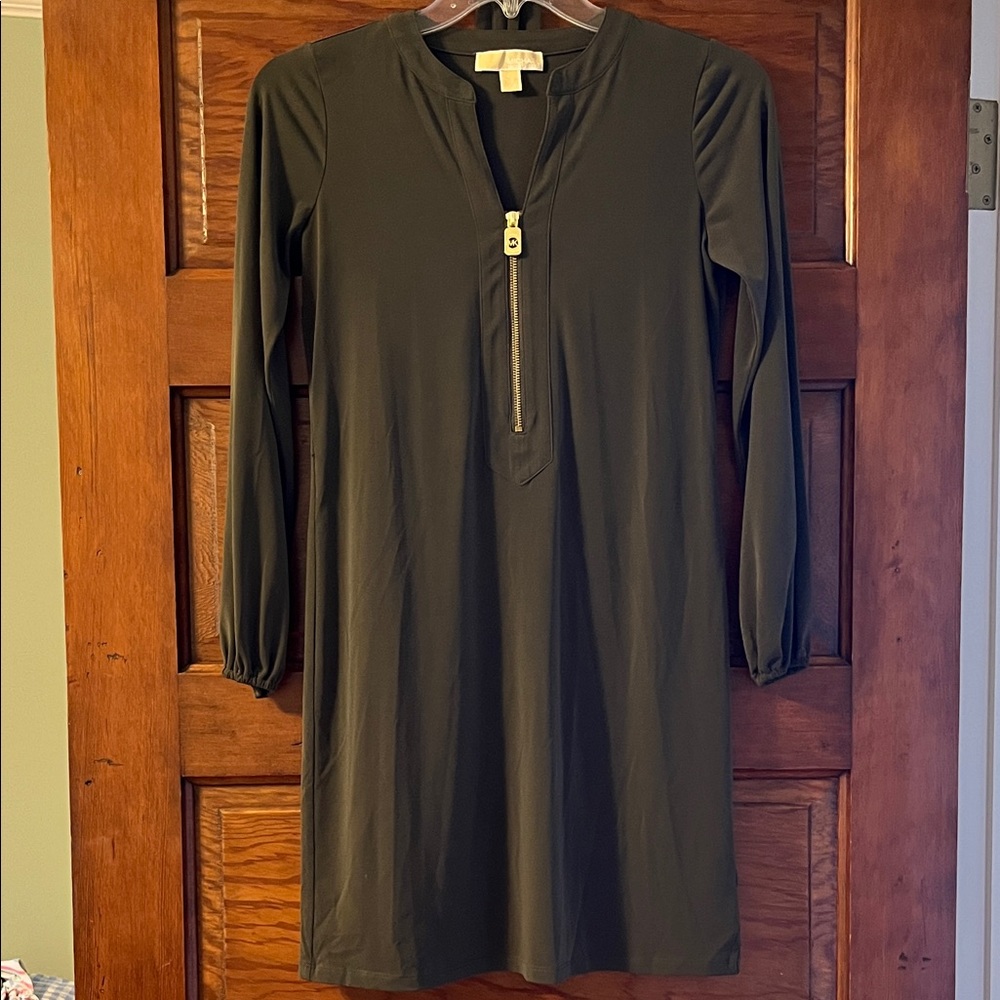 MICHAEL Michael Kors Long Sleeve Olive Dress